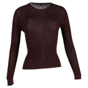 Gucci Knitted Crewneck Long Sleeve Top in Burgundy Wool